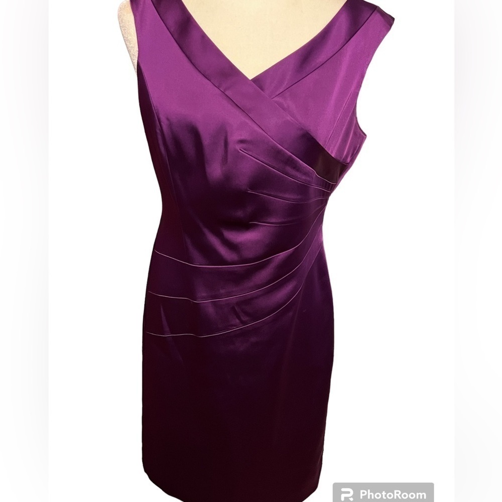 Tahari Purple Satin Dress 6